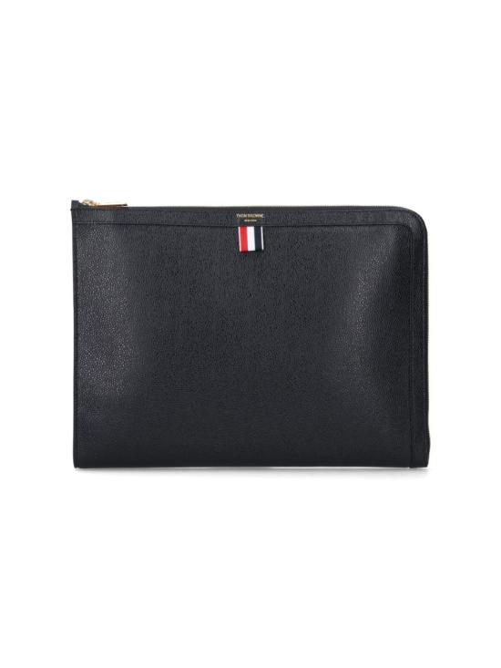  톰브라운 페블 그레인 레더 도큐먼트 거싯 폴리오 MAC074A 00198001 Black