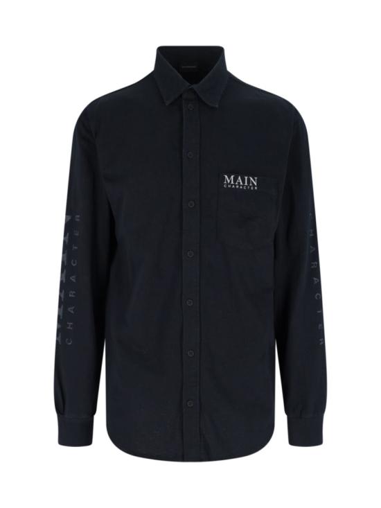 25FW 발렌시아가 메인 캐릭터 아트워크 티셔츠 슬리브 셔츠 850260 TTVB91083 Black