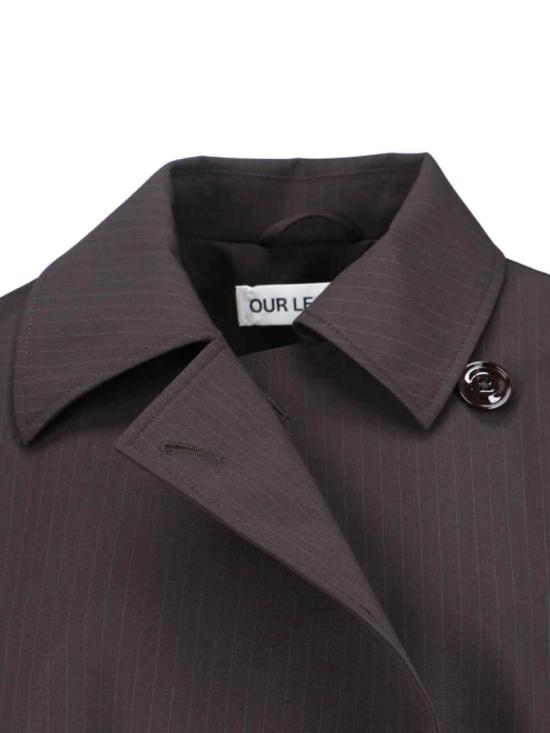 25FW 아워레가시 코트 W4251CCCHURCHILL STRIPE MEMBRANE WOOL Black - OUR LEGACY