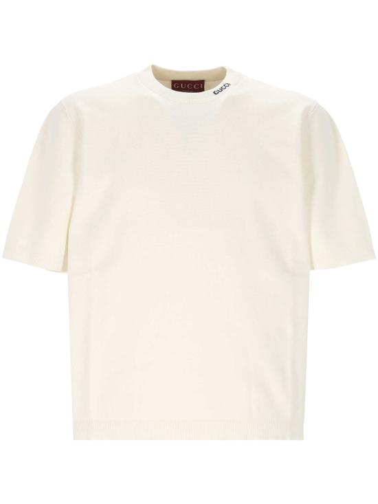 25FW 구찌 인타르시아 실크 코튼 티셔츠 787736 XKD2A9034 White