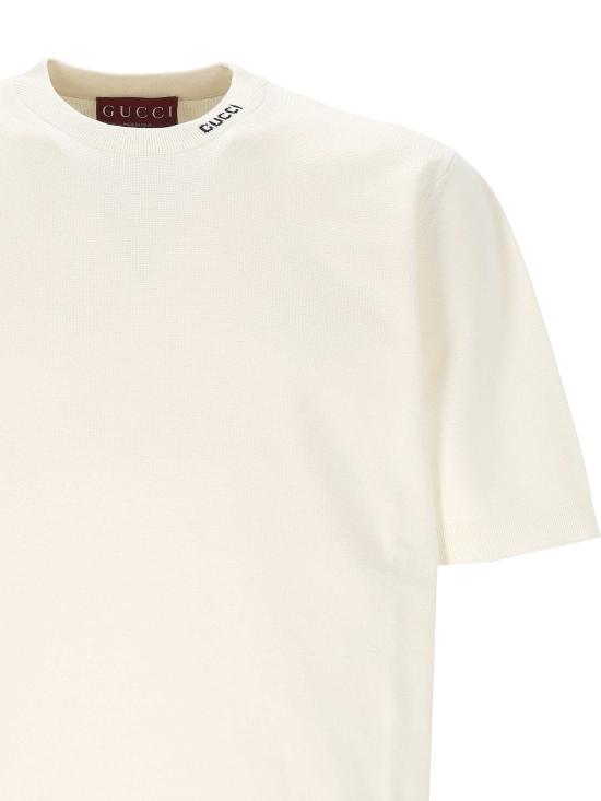 25FW 구찌 인타르시아 실크 코튼 티셔츠 787736 XKD2A9034 White - GUCCI
