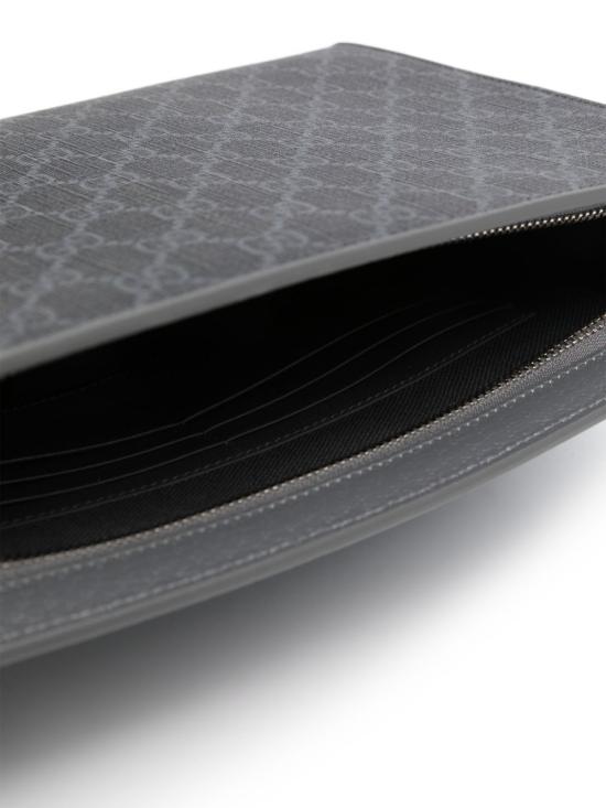 25FW 구찌 바이컬러 올오버 GG 파우치 768255 FACQC1048 BLACK STEEL STEEL - GUCCI