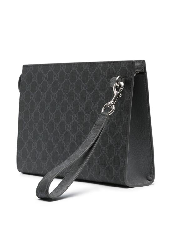 25FW 구찌 바이컬러 올오버 GG 파우치 768255 FACQC1048 BLACK STEEL STEEL - GUCCI