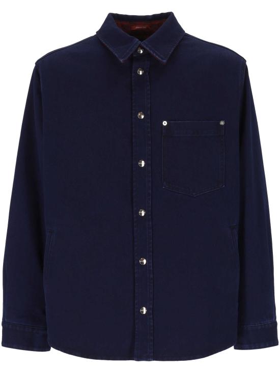 25FW 구찌 리버서블 데님 플란넬 셔츠 835282 XDDB64447 BLUE MIX