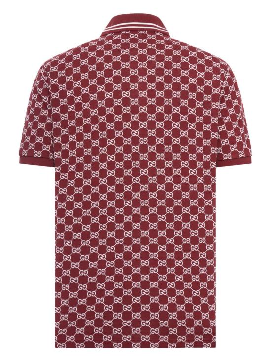 25FW 구찌 코튼 피케 자카드 폴로 셔츠 788024 XJHHN6320 ROSSO ANCORA WHITE M - GUCCI