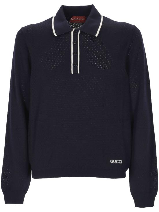 25FW 구찌 버튼 플라켓 폴로 스웨터 824573 XKESP4423 White