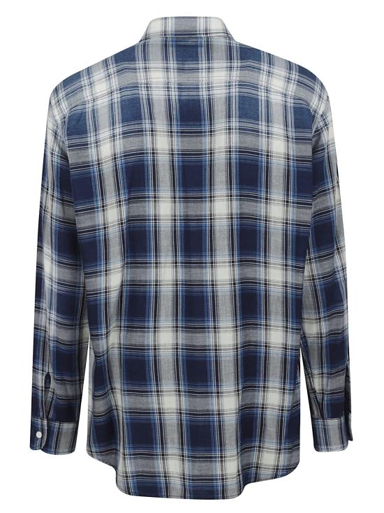 25FW 디스퀘어드2 긴팔 셔츠 S74DM0958 D35206 001F INDIGO CHECK - DSQUARED2