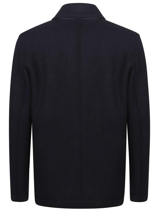 25FW 스톤 아일랜드 펠티드 RWS 울 더블 브레스티드 피 코트 K2 S15 51000 59 S0IN1 BLUE - STONE ISLAND