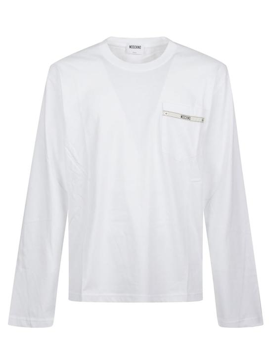 25FW 모스키노 긴팔 티셔츠 252ZZ1203 5241 WHITE