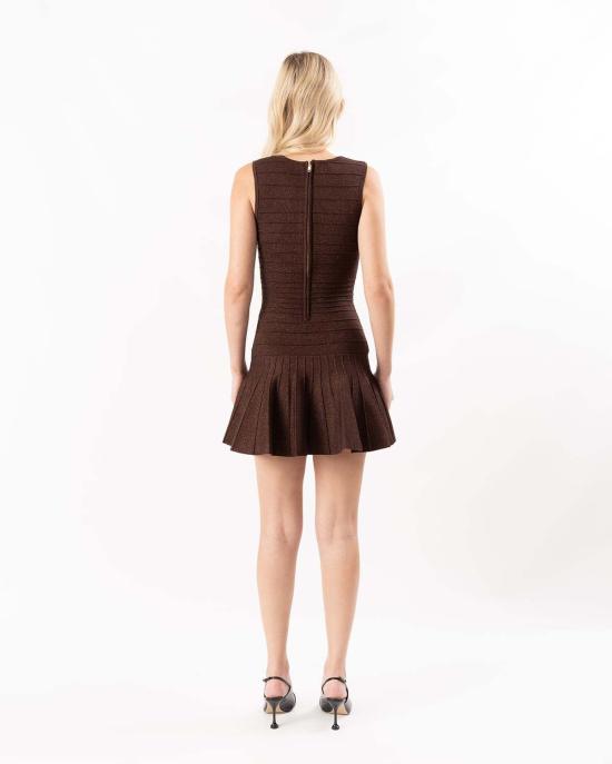  레트로페테 숏 원피스 카테리나 니트 드레스 메탈릭 에스프레소 - RETROFETE