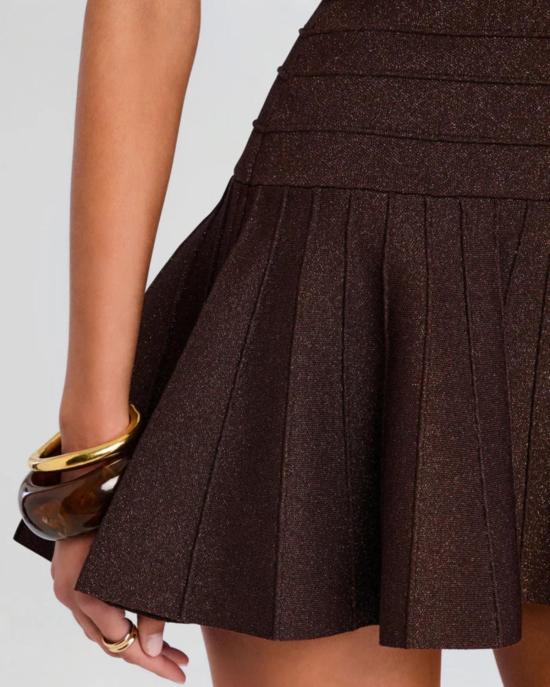  레트로페테 숏 원피스 카테리나 니트 드레스 메탈릭 에스프레소 - RETROFETE