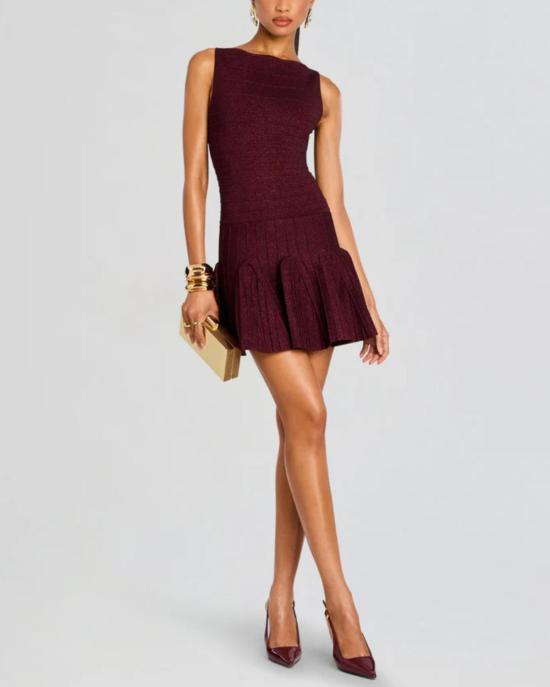  레트로페테 숏 원피스 오드리나 니트 드레스 메탈릭 포트 - RETROFETE