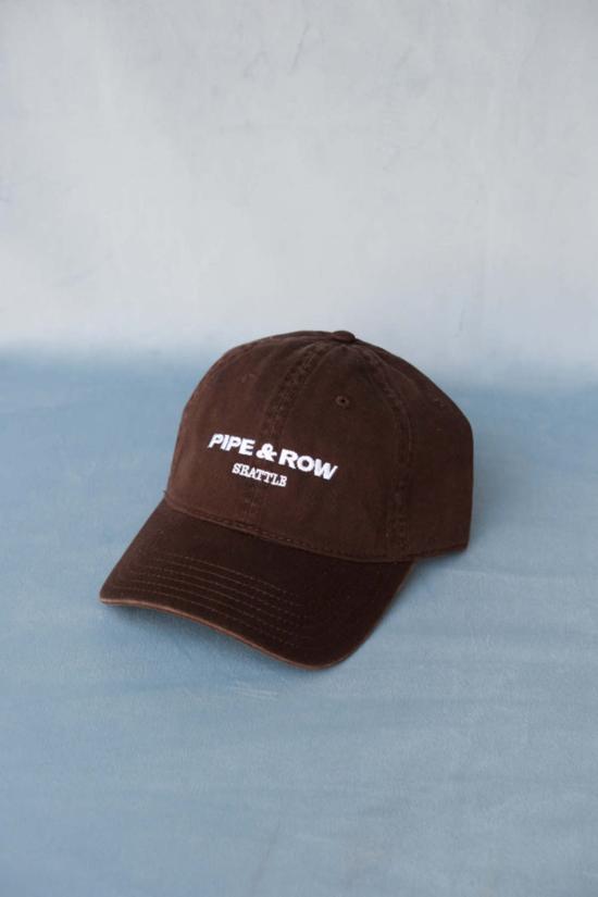  파이프앤로우 볼캡 로고  초콜릿 브라운 - PIPE & ROW