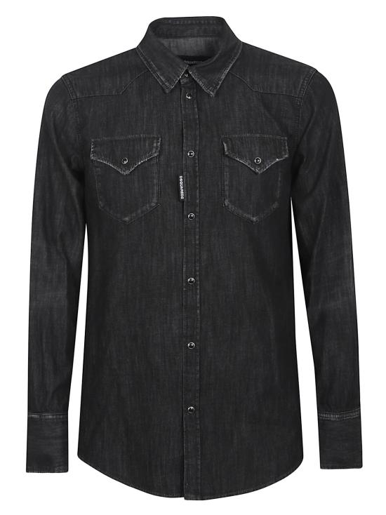 25FW 디스퀘어드2 데님 셔츠 S74DM0936 S30826 900 BLACK