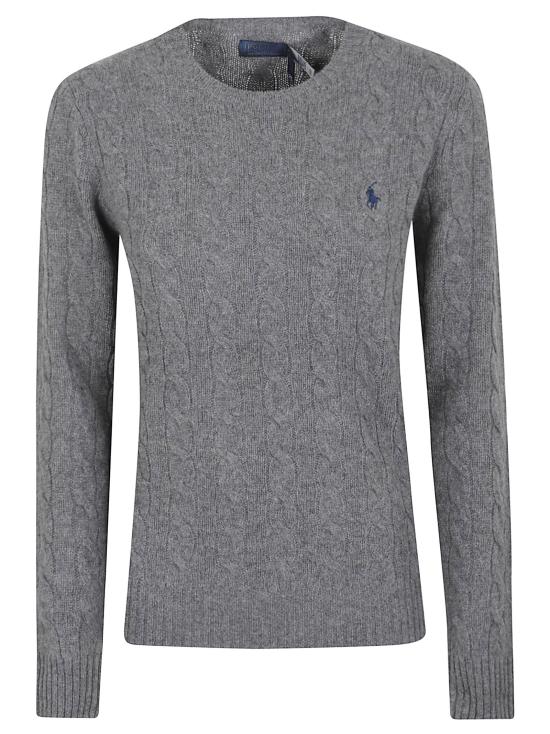 25FW 폴로 랄프로렌 폴로 자수 케이블 니트 스웨터 211971865 501 020 GREY - POLO RALPH LAUREN