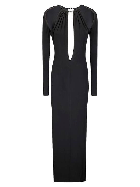 25FW 마린세르 롱 원피스 WDR410ACJER0082 BK99 BLACK