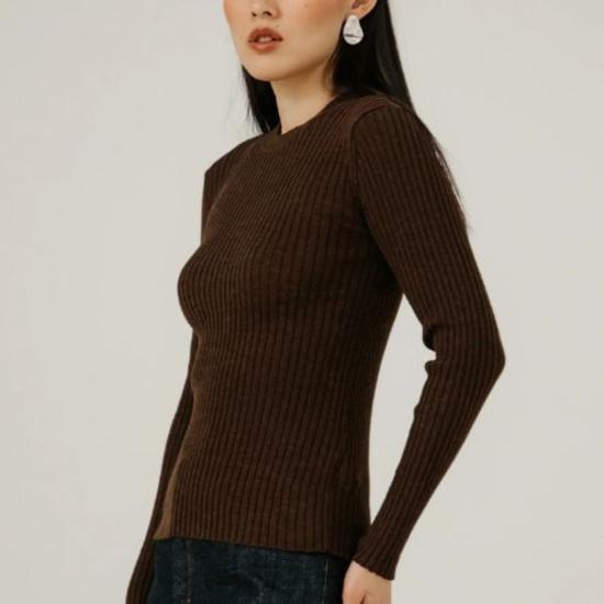  베어 니트웨어 스웨터 파인 니트 리브 탑 - BARE KNITWEAR