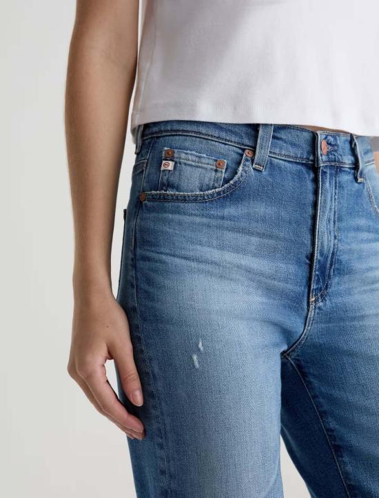  아드리아노 골드슈미드 데님 팬츠 Ag Jeans Brinley 미드 라이즈 스트레이트 진 16년 소어링 - ADRIANO GOLDSCHMIED