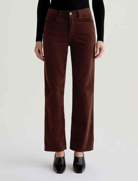  아드리아노 골드슈미드 데님 팬츠 Ag Jeans 브린리 코듀로이 미드 라이즈 스트레이트 진 - ADRIANO GOLDSCHMIED