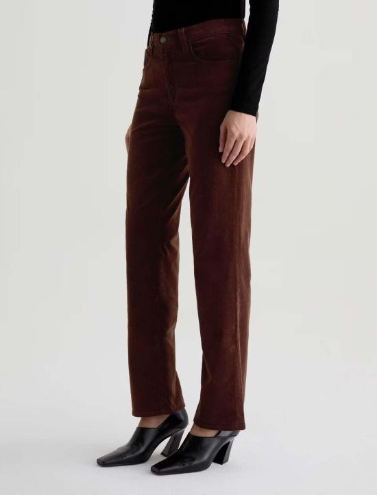  아드리아노 골드슈미드 데님 팬츠 Ag Jeans 브린리 코듀로이 미드 라이즈 스트레이트 진 - ADRIANO GOLDSCHMIED