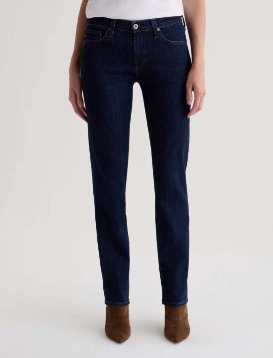  아드리아노 골드슈미드 데님 팬츠 Ag Jeans Sandra 로우 라이즈 스트레이트 진 - ADRIANO GOLDSCHMIED