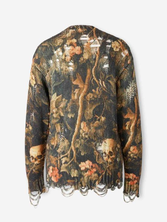 25FW 알13 스웨터 R13WY199 Y243A SKULL CAMO GREEN Orange - R13