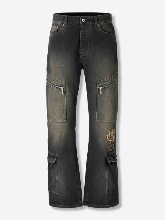 25FW 오프화이트 데님 팬츠 MYA190F5D0011117 019DIRTY BLACK ANTRACITE GREY