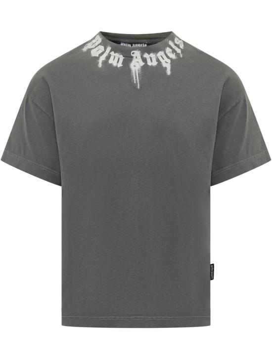 25FW 팜앤젤스 반팔 티셔츠 PMAA109F25JER009 0703 DARK GREY OFF WHITE