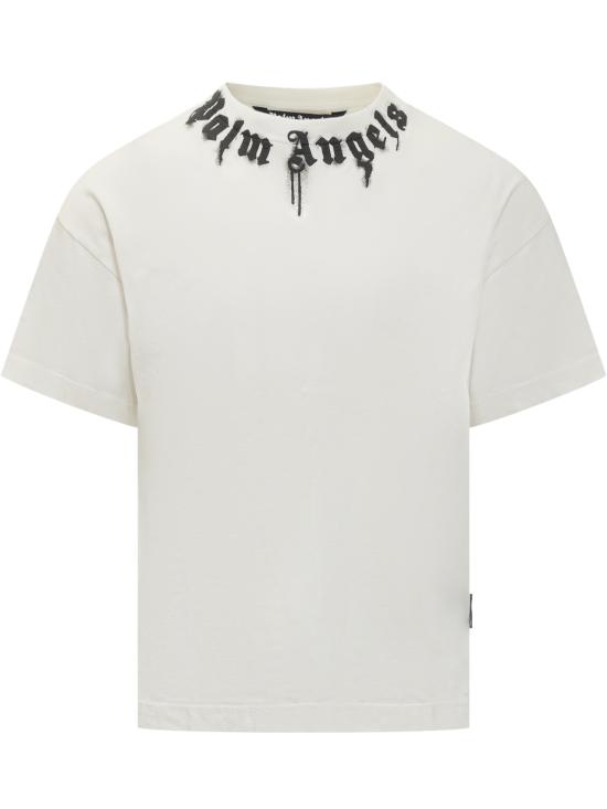 25FW 팜앤젤스 반팔 티셔츠 PMAA109F25JER009 0310 OFF WHITE BLACK