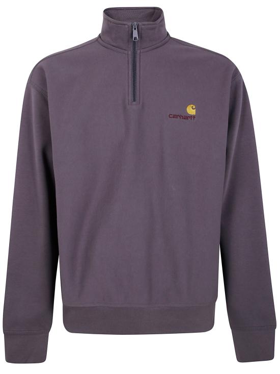 25FW 칼하트 WIP 하프 집 아메리칸 스크립트 스웨트셔츠 I027014