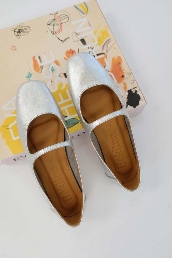  베클리나 플랫 슈즈 올리비아 플랫 실버 - BEKLINA