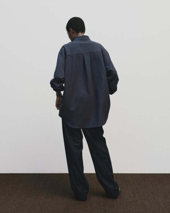  미정박 긴팔 티셔츠 미정 박 텍스처드 오버사이즈 셔츠 - MIJEONG PARK