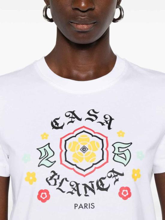 25FW 카사블랑카 반팔 티셔츠 WAW25JTS02002 White - CASABLANCA