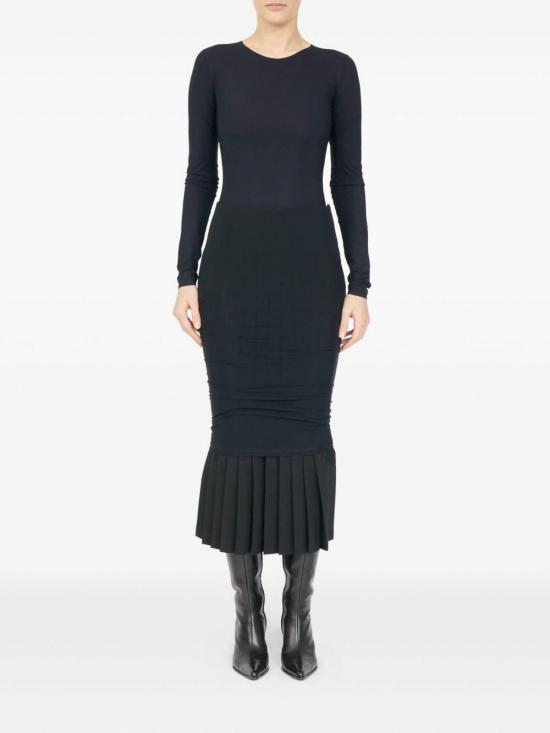 25FW MM6 메종마르지엘라 미디 스커트 S62MI0036M35436899 Black - MM6 MAISON MARGIELA