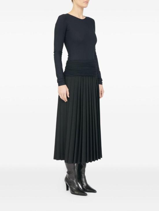 25FW MM6 메종마르지엘라 미디 스커트 S62MI0036M35436899 Black - MM6 MAISON MARGIELA