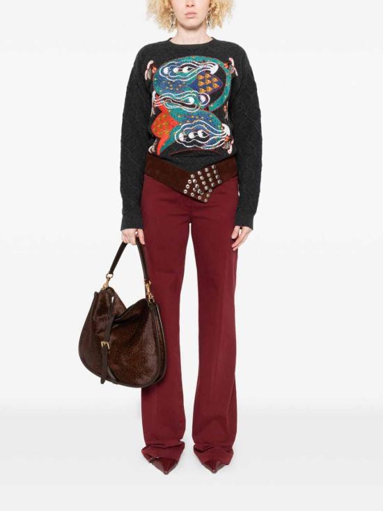 25FW 에트로 스트레이트 팬츠 WRNB0026AV689F0130 Dark Red - ETRO