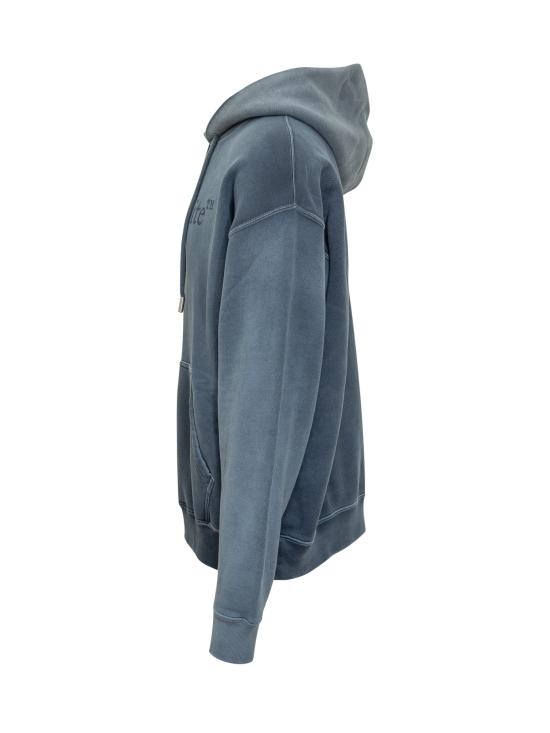 25FW 오프화이트 긴팔 티셔츠 OMBB085F25FLE00U 4343 VINTAGE DARK SAPPHIRE - OFF WHITE