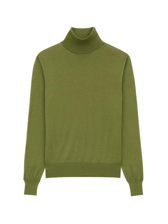 25FW 생로랑 캐시미어 울 실크 터틀넥 844617 YAPK23391 Green