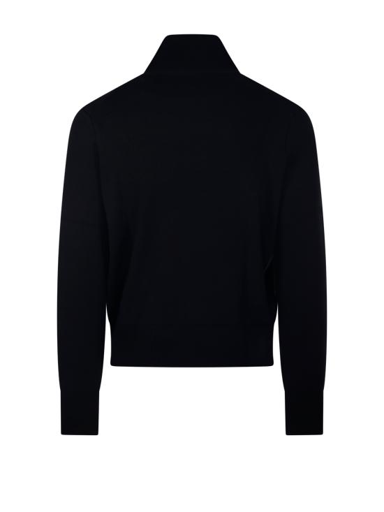 25FW 아미 스몰 하트 로고 메리노 울 니트 터틀넥 HKS827 001 009 BLACK RED - AMI