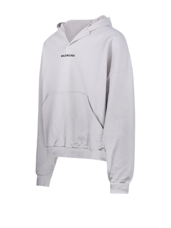 25FW 발렌시아가 후드 티셔츠 827939 TTVJ2 3307 OFF WHITE BLACK - BALENCIAGA