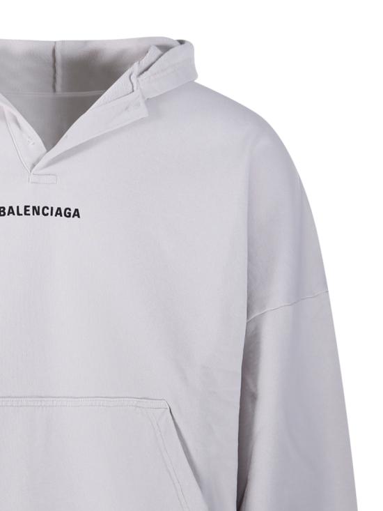 25FW 발렌시아가 후드 티셔츠 827939 TTVJ2 3307 OFF WHITE BLACK - BALENCIAGA