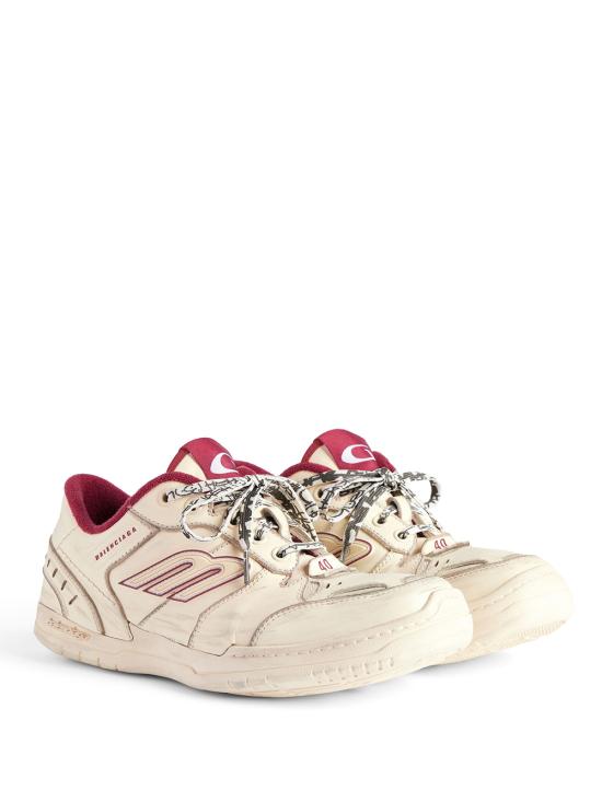 25FW 발렌시아가 햄튼스 미디움 원 아웃 스니커즈 841763 WCURS 9960 OFF WHITE RED - BALENCIAGA