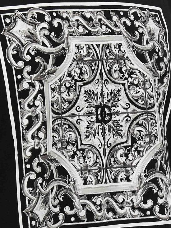 25FW 돌체앤가바나 프린트 자수 코튼 티셔츠 G8ST2ZG7O9TN0000 Black - DOLCE & GABBANA