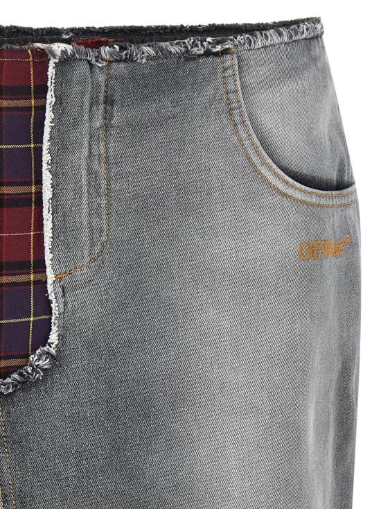 25FW 오프화이트 스커트 OWYF02FF25DEN00112601260 - OFF WHITE