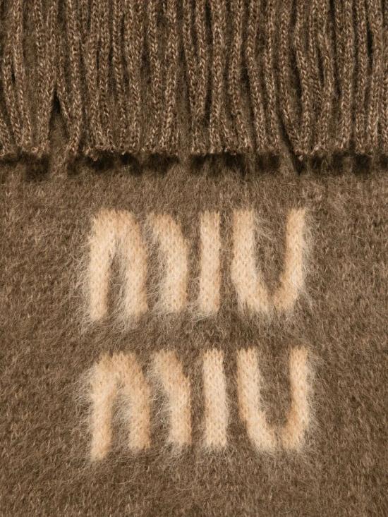 25FW 미우미우 울&모헤어 로고 머플러 5FS0622CQDF0005 TABACCO DOM - MIU MIU