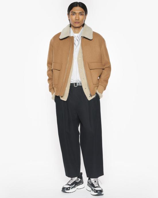 25FW 메종키츠네 시어링 칼라 자켓 시어링 칼라  PM02140WM2030 GINGER BROWM Browm - MAISON KITSUNE