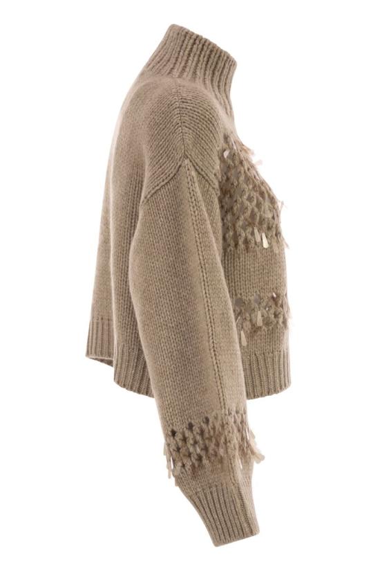 25FW 브루넬로 쿠치넬리 오픈워크 골지 스웨터 M52367304 C077 BEIGE - BRUNELLO CUCINELLI