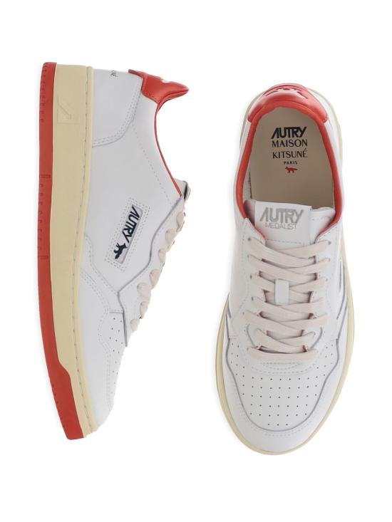 25FW 오트리 X 메종키츠네 스니커즈 AULMMK02 WHITE RED - AUTRY X MAISON KITSUNE