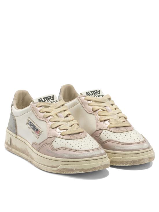 25FW 오트리 슈퍼 빈티지 메달리스트 로우 레더 스니커즈 AVLWMT06 WHITE - AUTRY