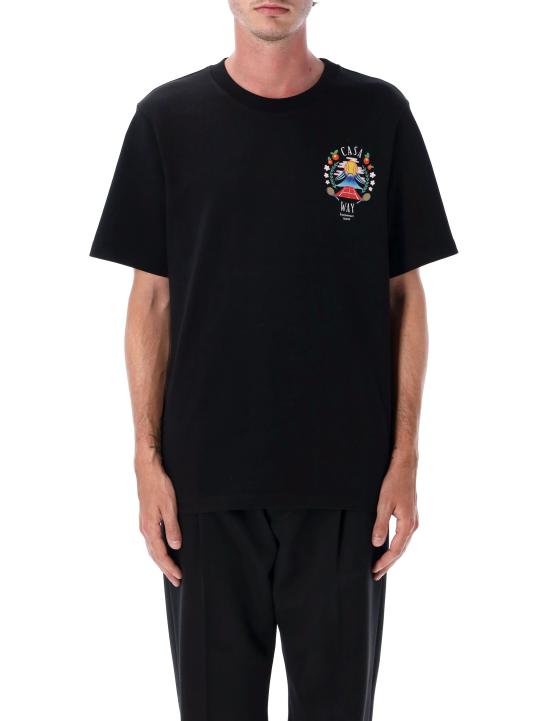 25FW 카사블랑카 반팔 티셔츠 MPF25JTS00109 BLACK